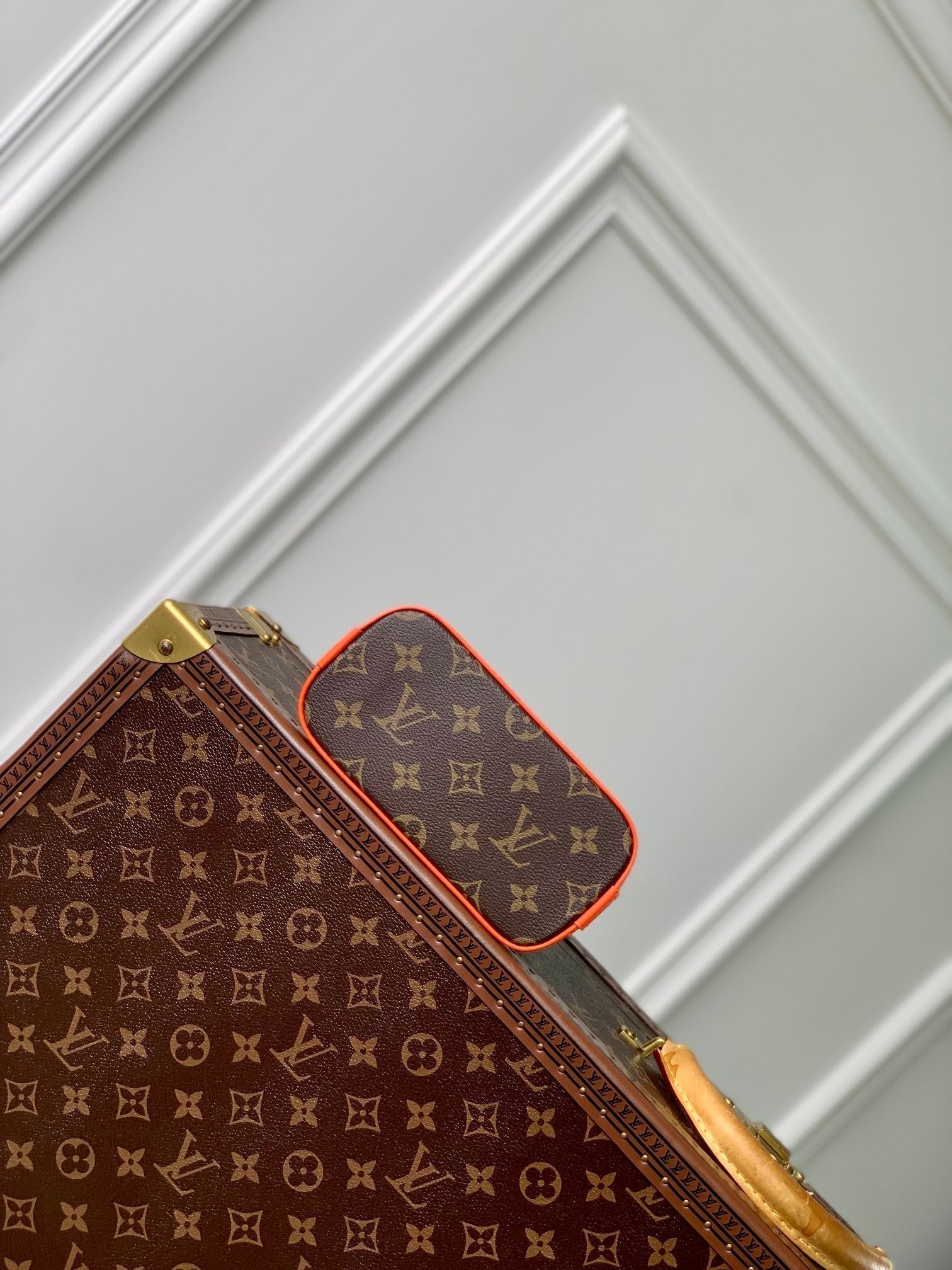 ALMA NANO 18 MONOGRAM CANVAS ORANGE CALFSKIN