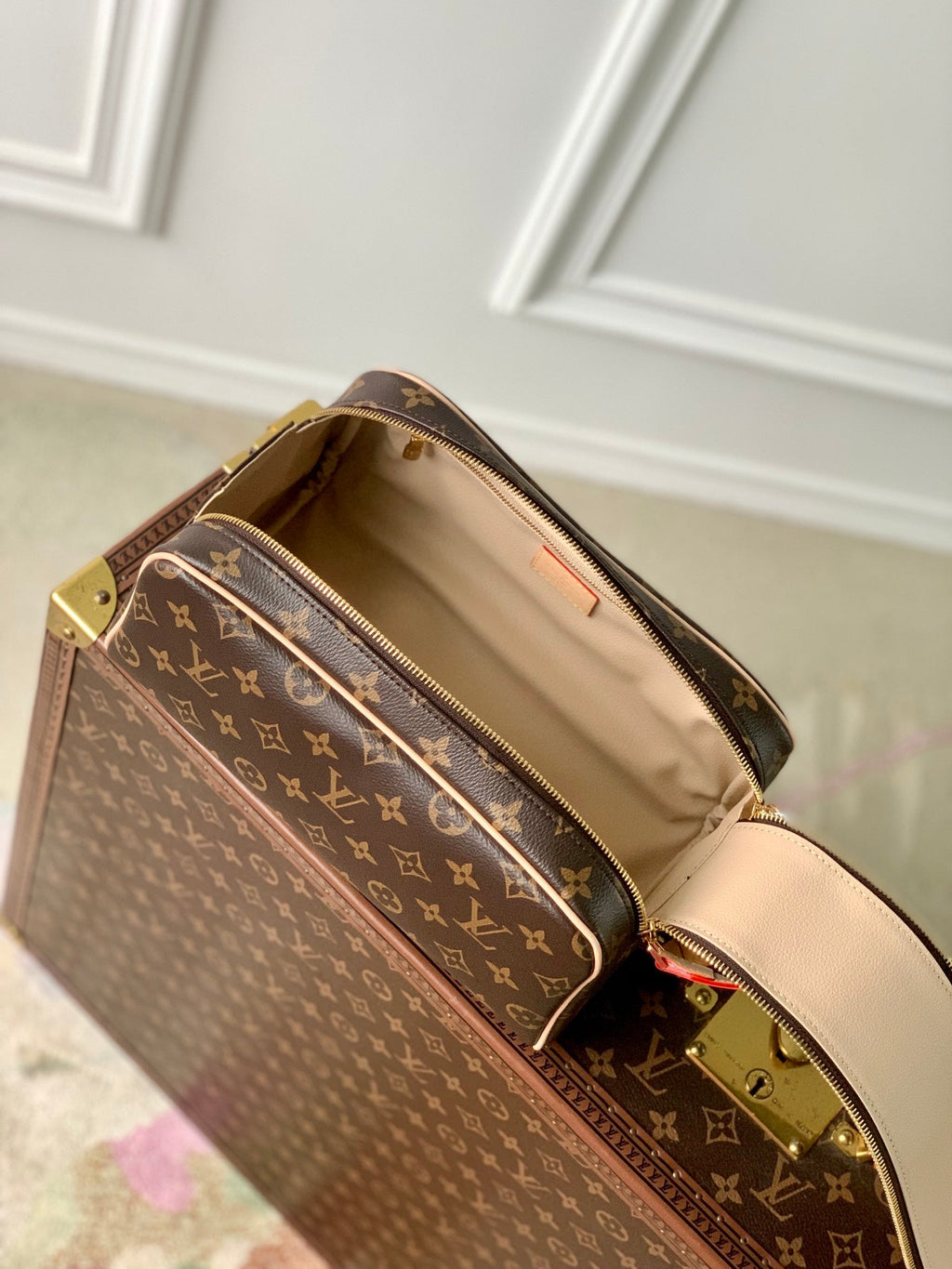 KIT DOPP 28 EN TOILE MONOGRAMME MARRON