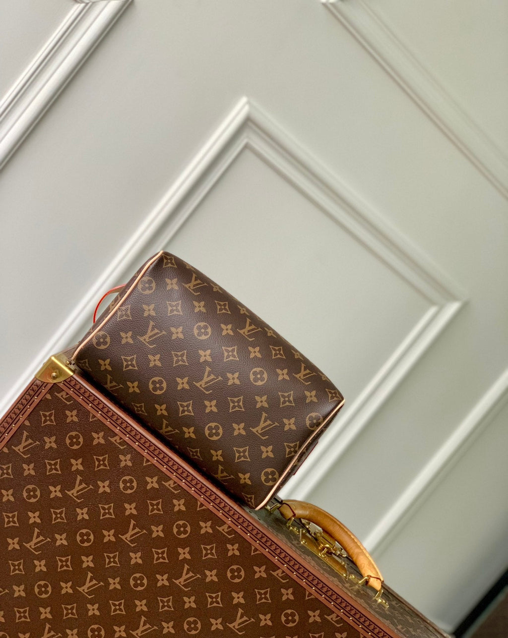 KIT DOPP 28 EN TOILE MONOGRAMME MARRON