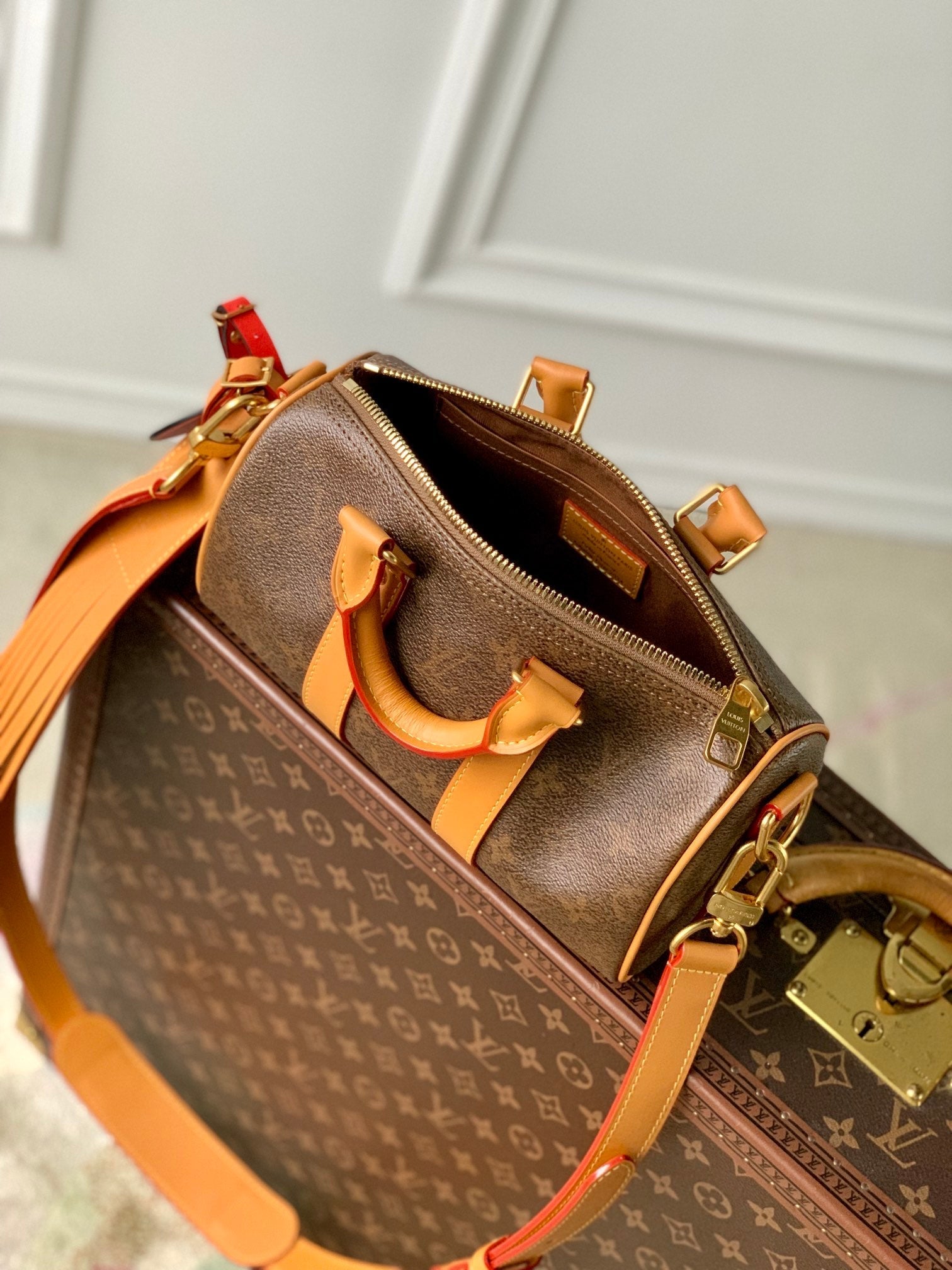 LV KEEPALL BANDOULIÈRE 25 MONOGRAMME MARRON