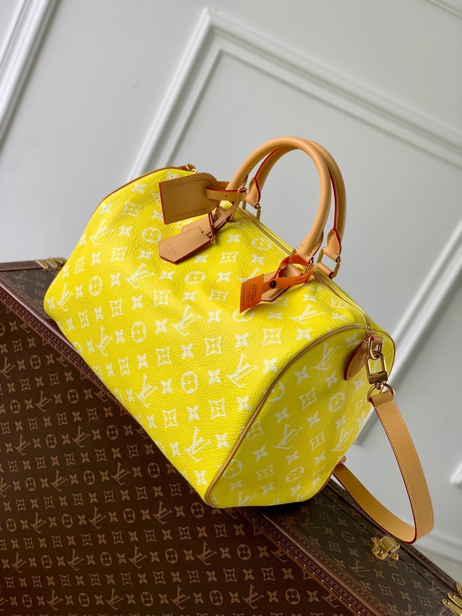 SPEEDY P9 BANDOULIÈRE 40CM CUIR DE VEAU JAUNE