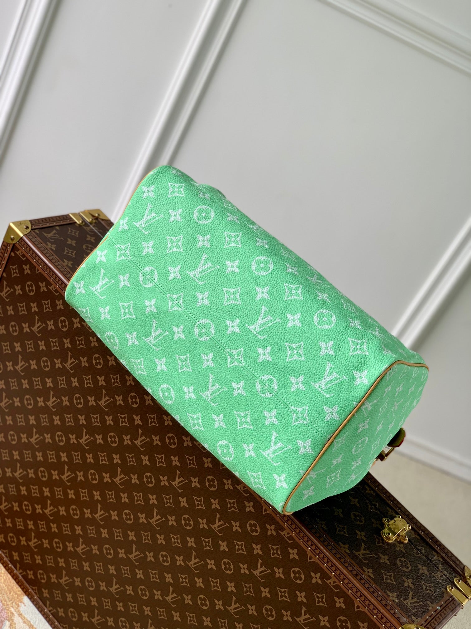 SPEEDY P9 BANDOULIÈRE 40CM CUIR DE VEAU VERT
