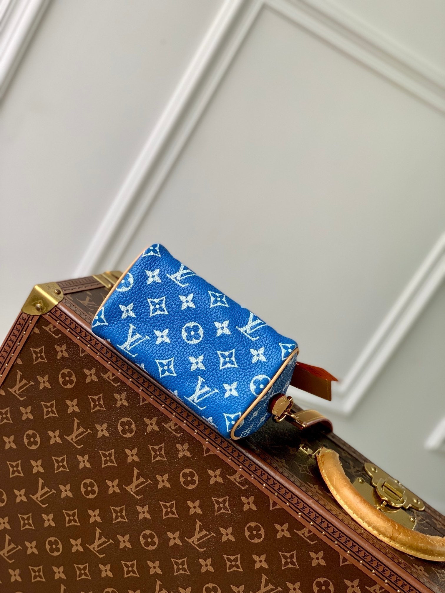 SPEEDY P9 BANDOULIÈRE 18CM CUIR DE VEAU BLEU