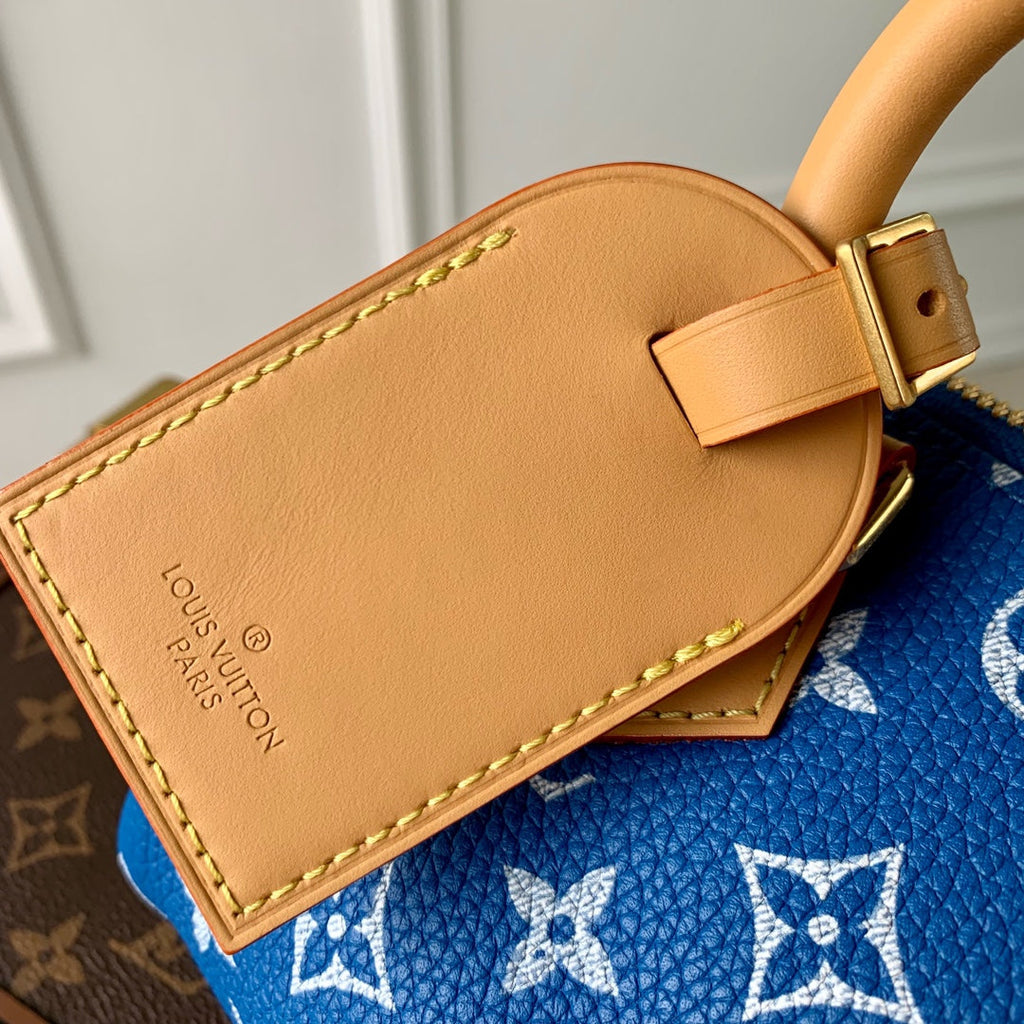 SPEEDY P9 BANDOULIÈRE 18CM CUIR DE VEAU BLEU