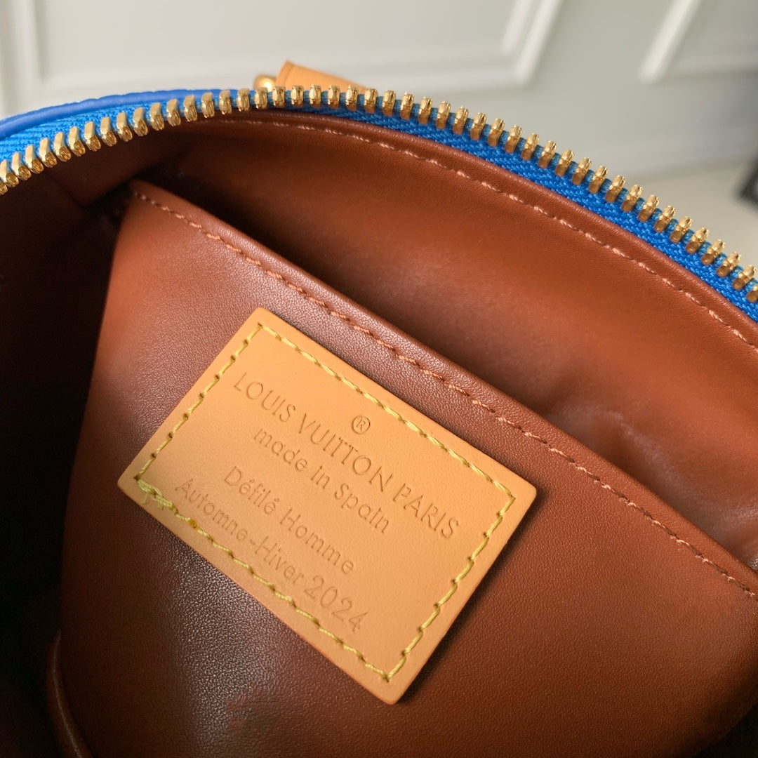 SPEEDY P9 BANDOULIÈRE 18CM CUIR DE VEAU BLEU