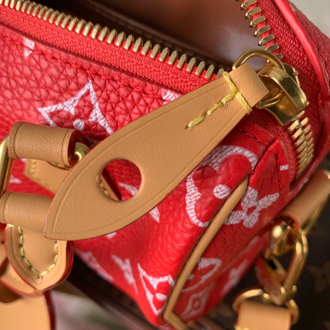 SPEEDY P9 BANDOULIÈRE 18CM CUIR DE VEAU ROUGE