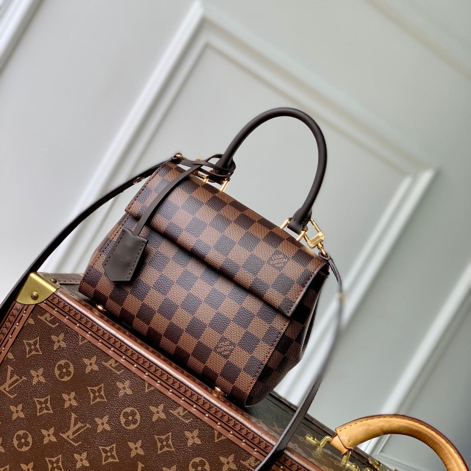CLUNY BB 20 EN TOILE DAMIER EBENE MARRON