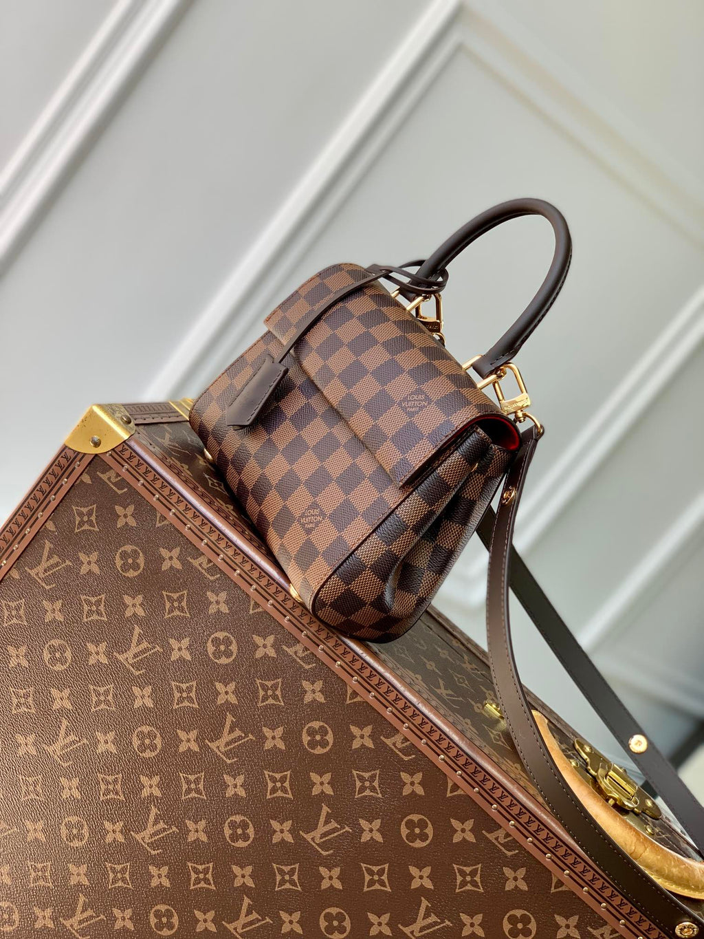 CLUNY BB 20 EN TOILE DAMIER EBENE MARRON