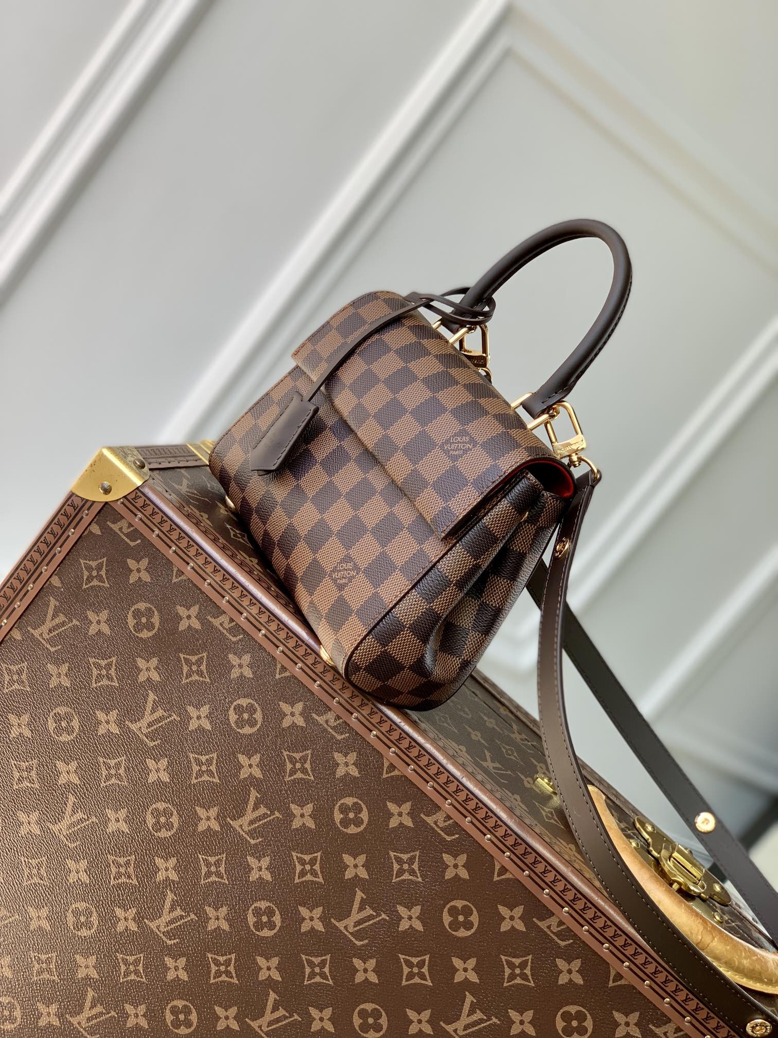 CLUNY BB 20 EN TOILE DAMIER EBENE MARRON