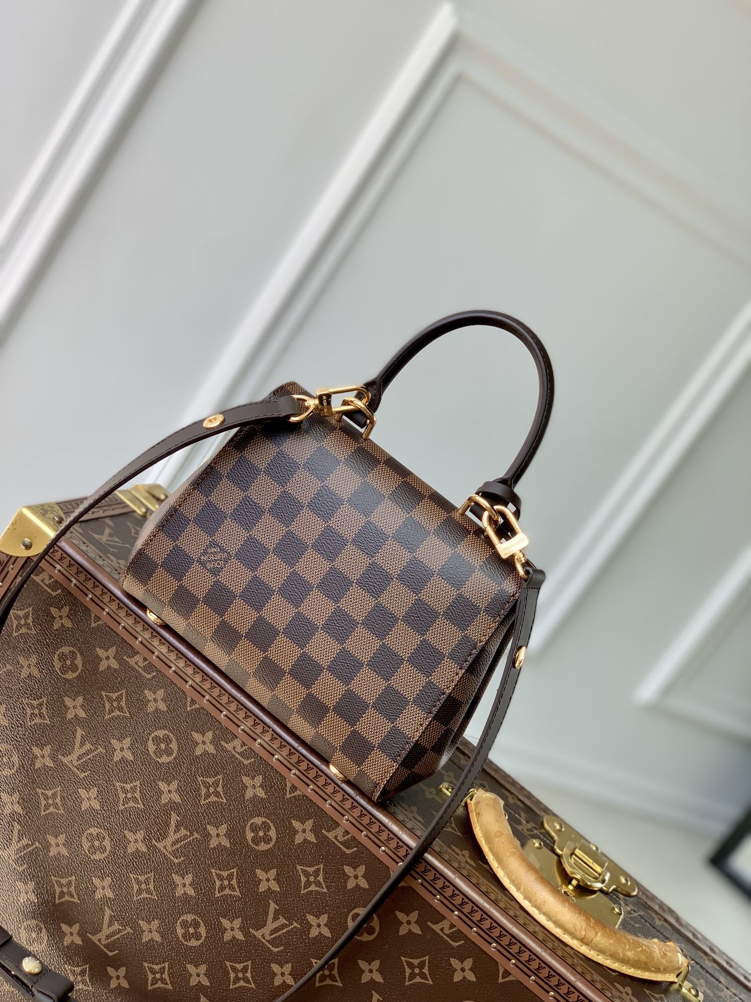 CLUNY BB 20 EN TOILE DAMIER EBENE MARRON