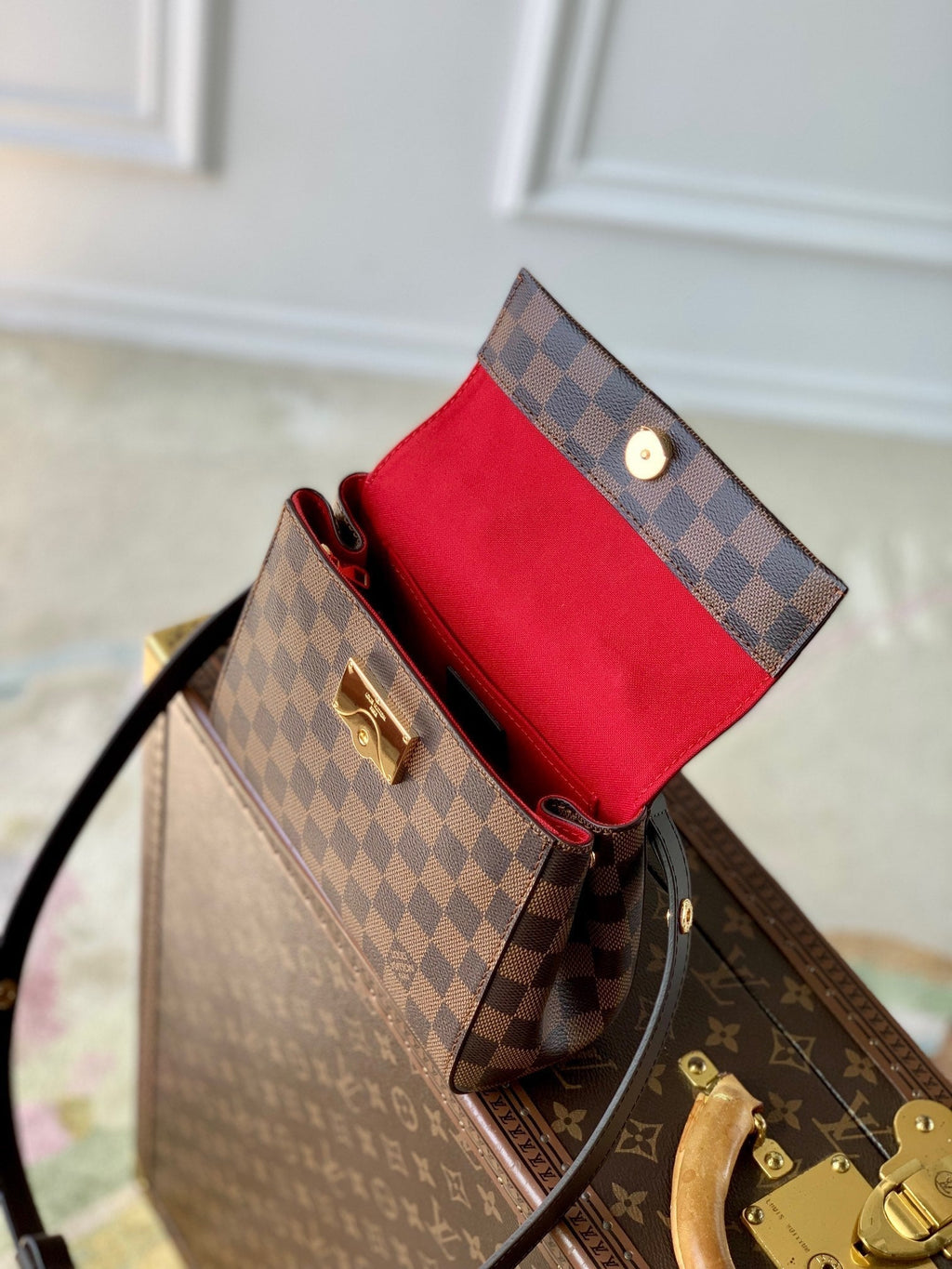 CLUNY BB 20 EN TOILE DAMIER EBENE MARRON