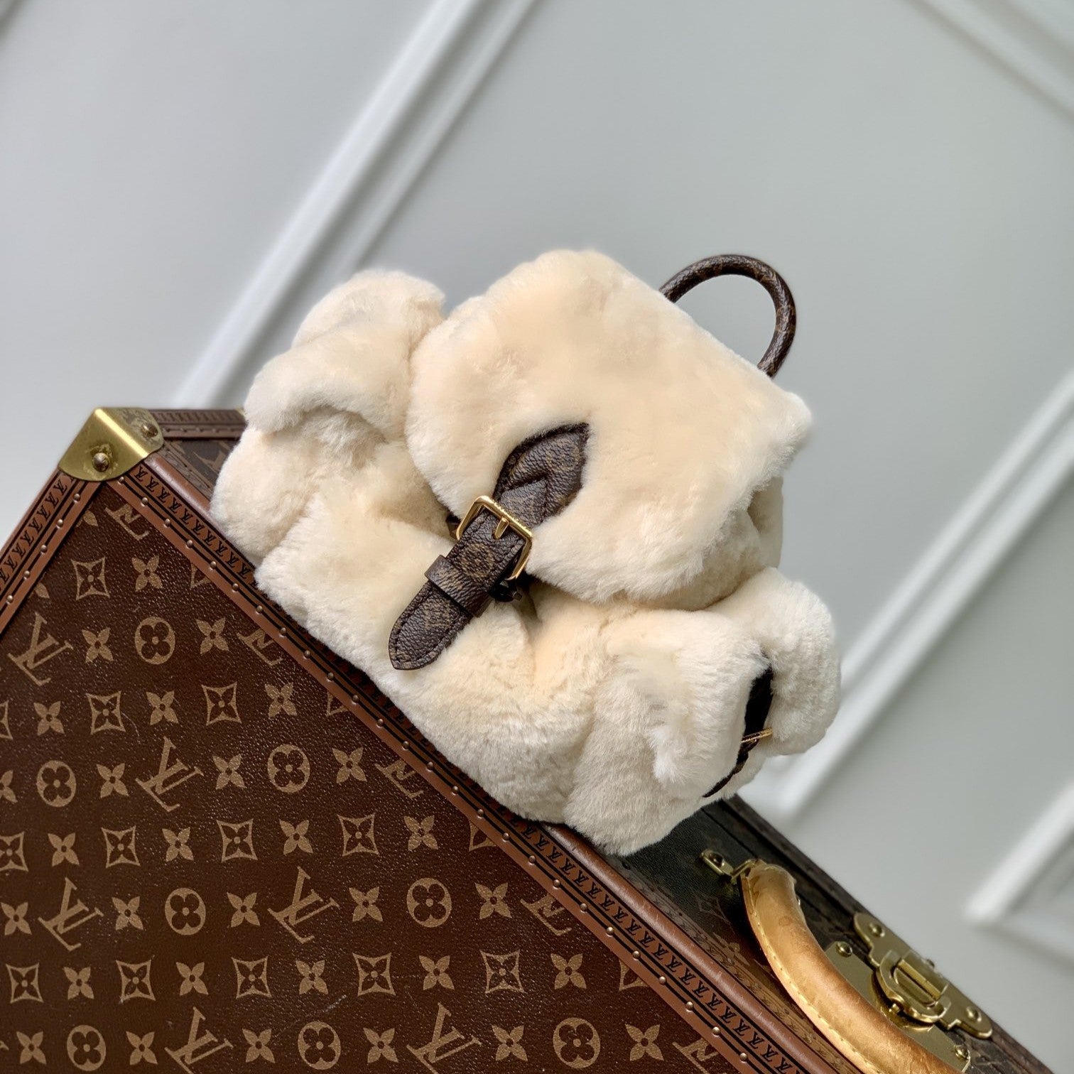 LV NANO TEDDY 25 LAINE MONOGRAMME MARRON