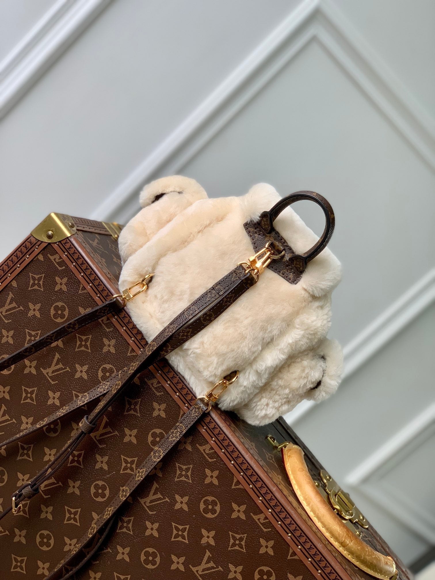 LV NANO TEDDY 25 LAINE MONOGRAMME MARRON