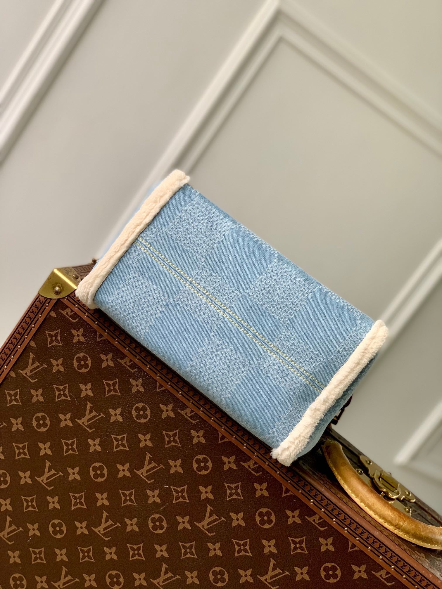 LV SPEEDY 25 BANDOULIÈRE CUIR BEIGE DENIM LAINE