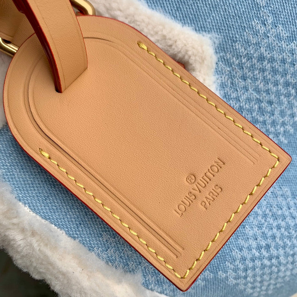LV SPEEDY 25 BANDOULIÈRE CUIR BEIGE DENIM LAINE
