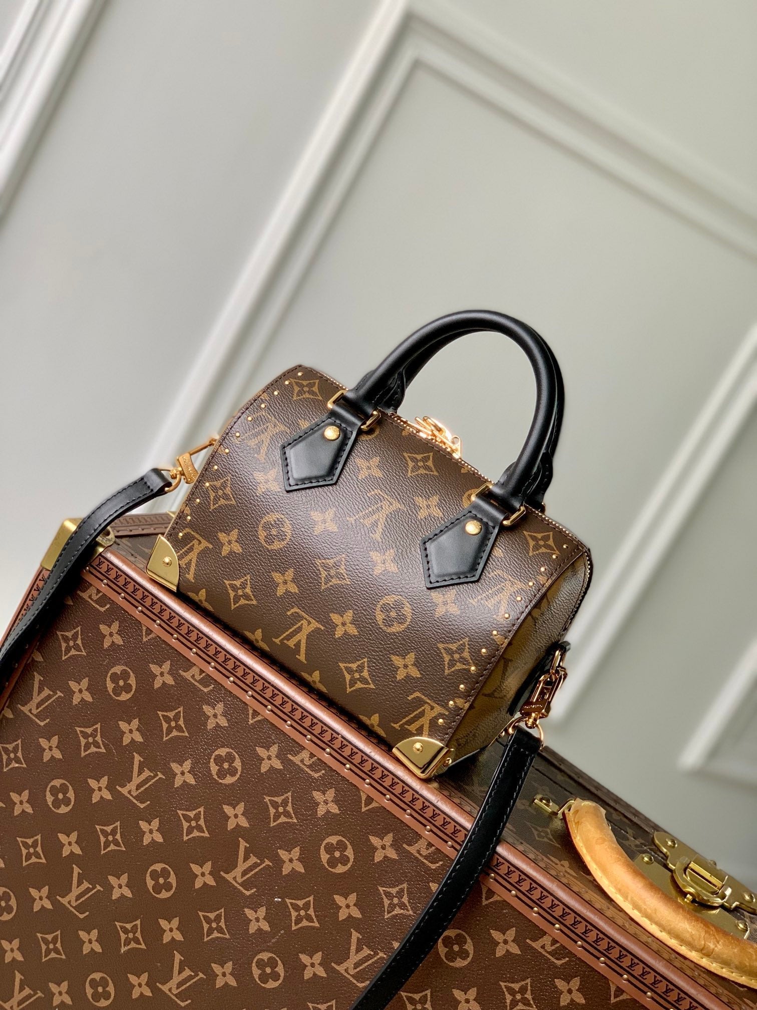 Malle Louis Vuitton Speedy 20 Monogramme Noir Marron