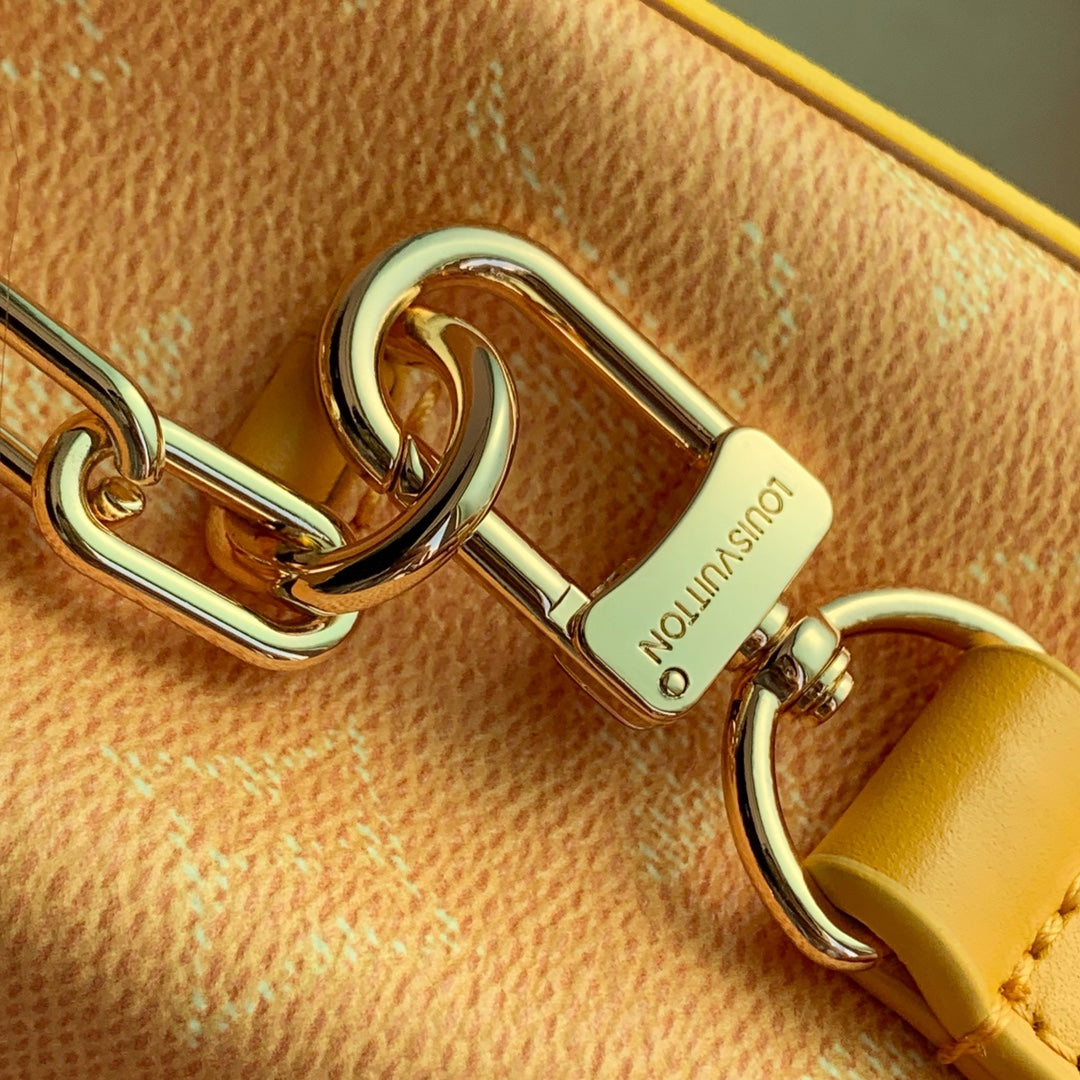 STEAKER 18 EN TOILE HÉRITAGE MONOGRAMME ORANGE POIVRE QUINCAILLERIE DORÉ