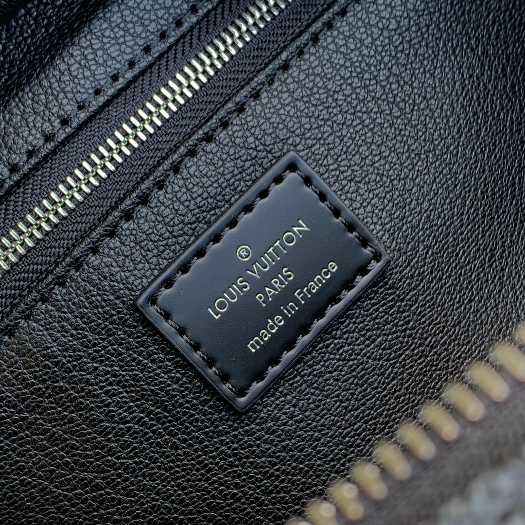 KIT DOPP 28 EN TOILE DAMIER GRAPHITE NOIR