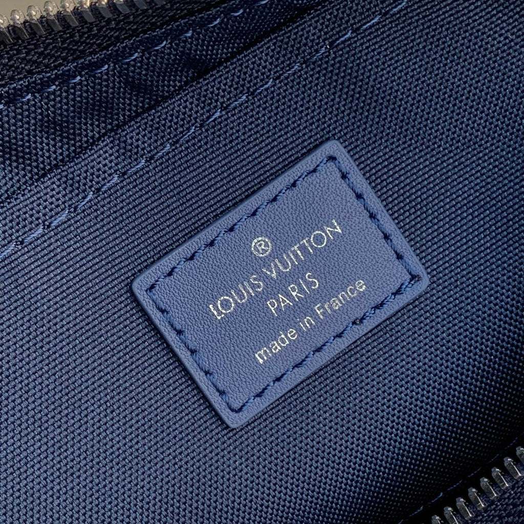 SAC HAMAC 28 EN TOILE DÉGRADÉE MONOGRAMME BLEU