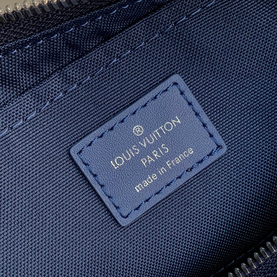 SAC HAMAC 28 EN TOILE DÉGRADÉE MONOGRAMME BLEU