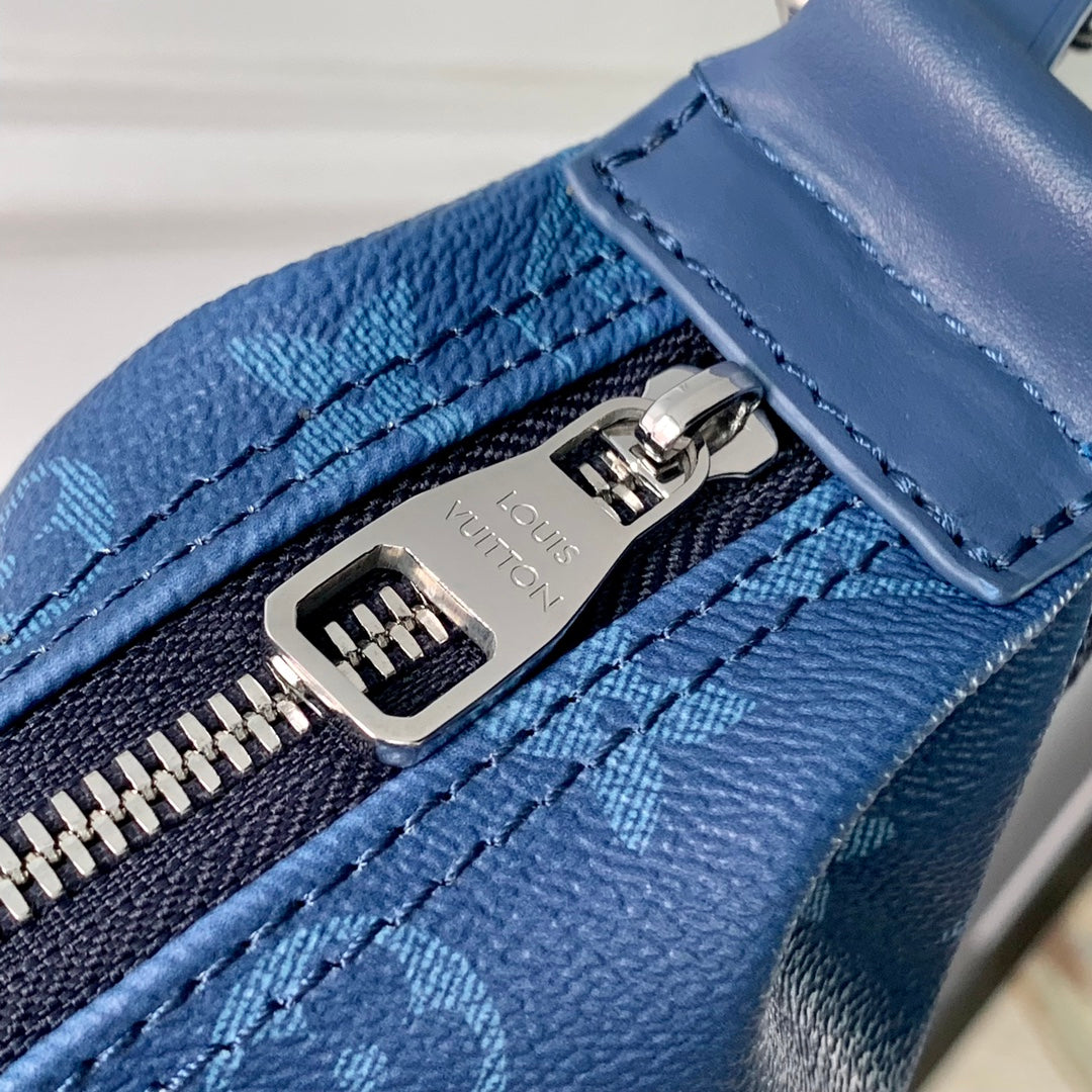 SAC HAMAC 28 EN TOILE DÉGRADÉE MONOGRAMME BLEU