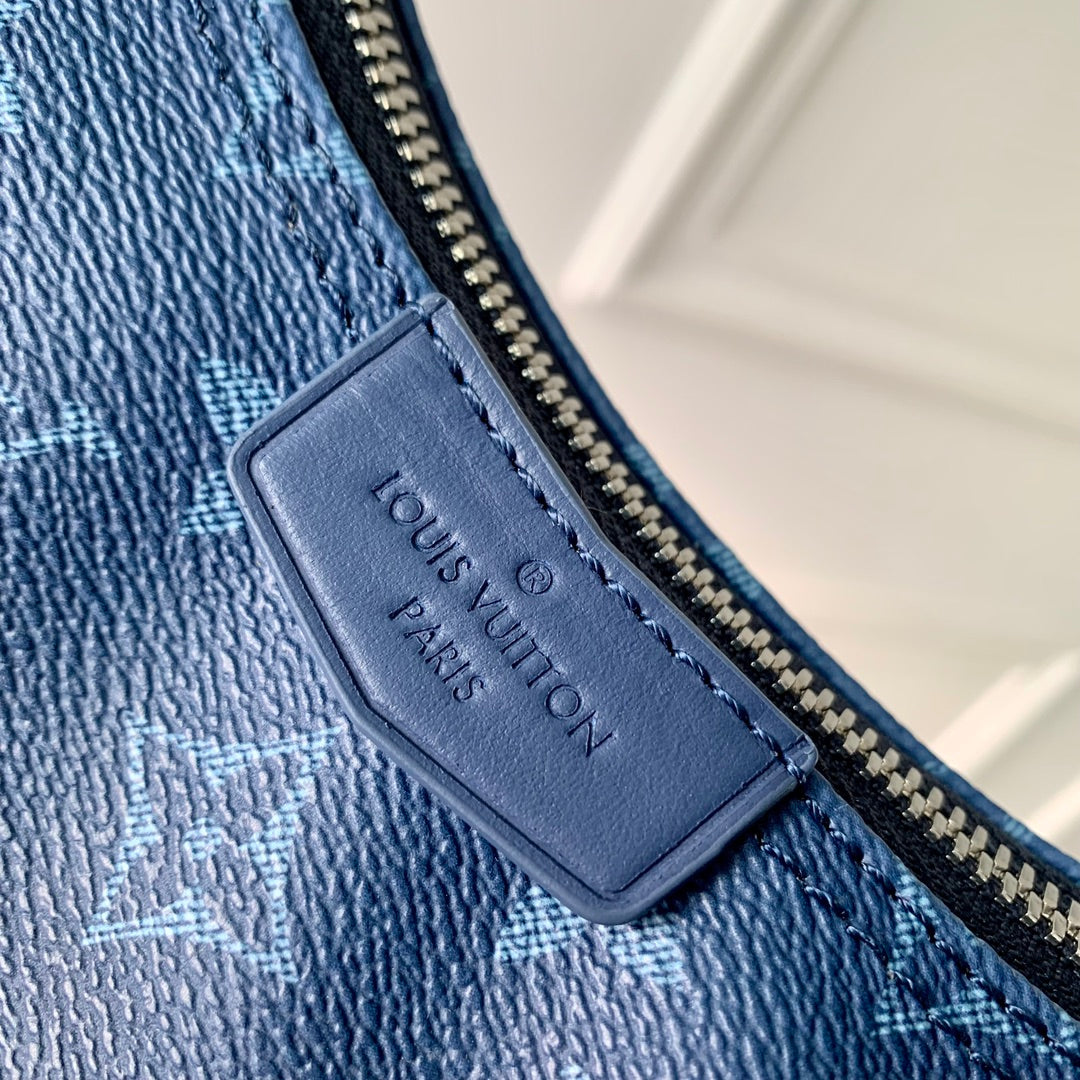SAC HAMAC 28 EN TOILE DÉGRADÉE MONOGRAMME BLEU