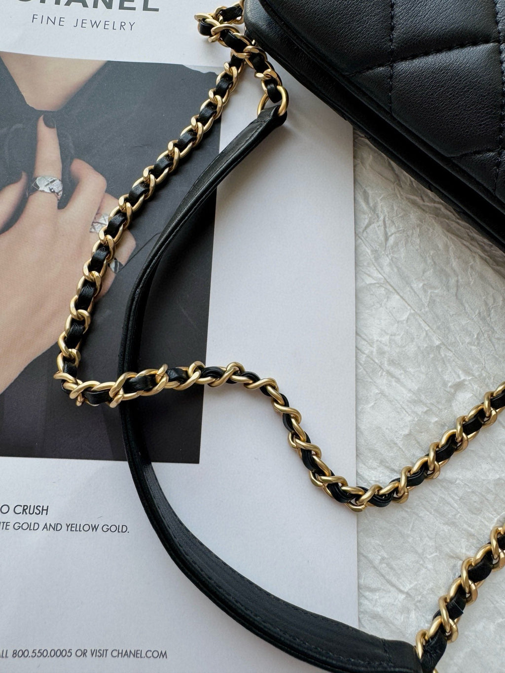24C CC BAGUETTE BAG BLACK LAMBSKIN GOLD HARDWARE