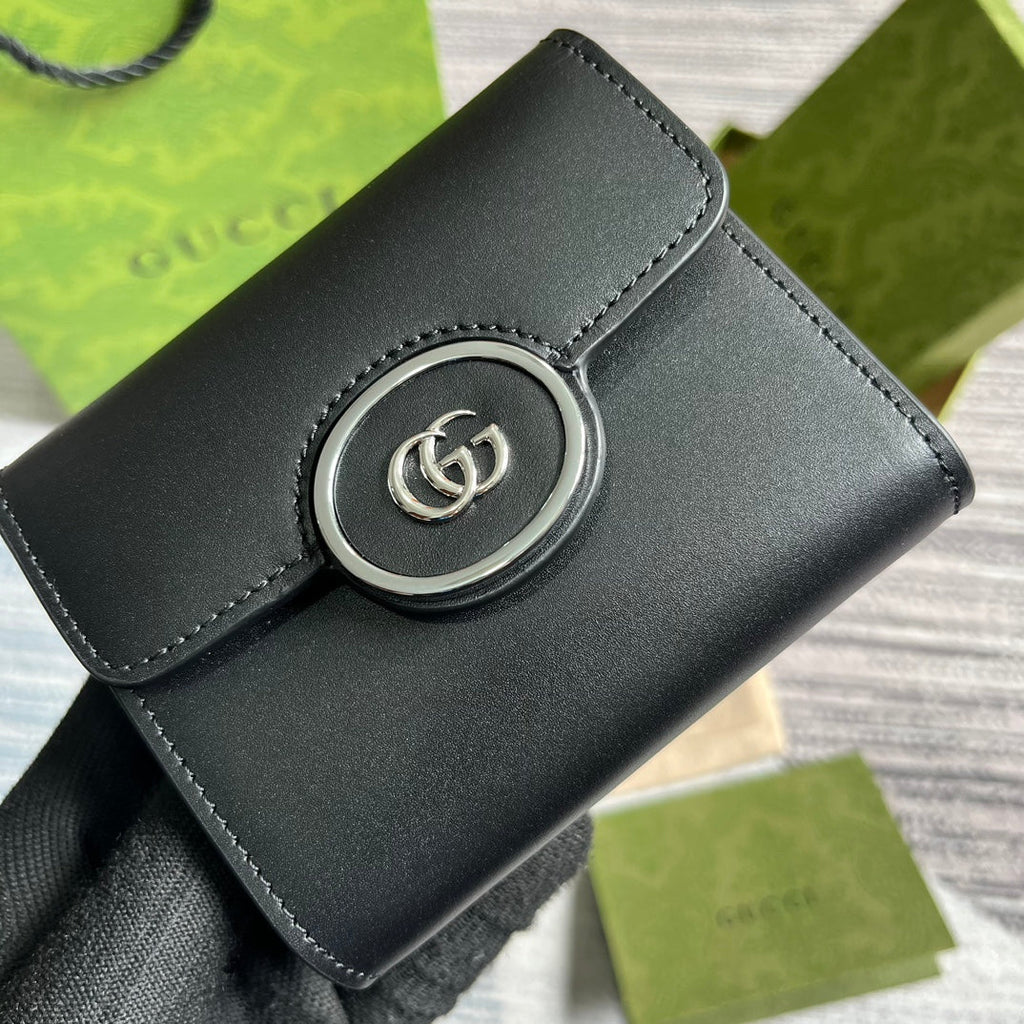 MINI PORTEFEUILLE 11 EN CUIR DE VEAU NOIR