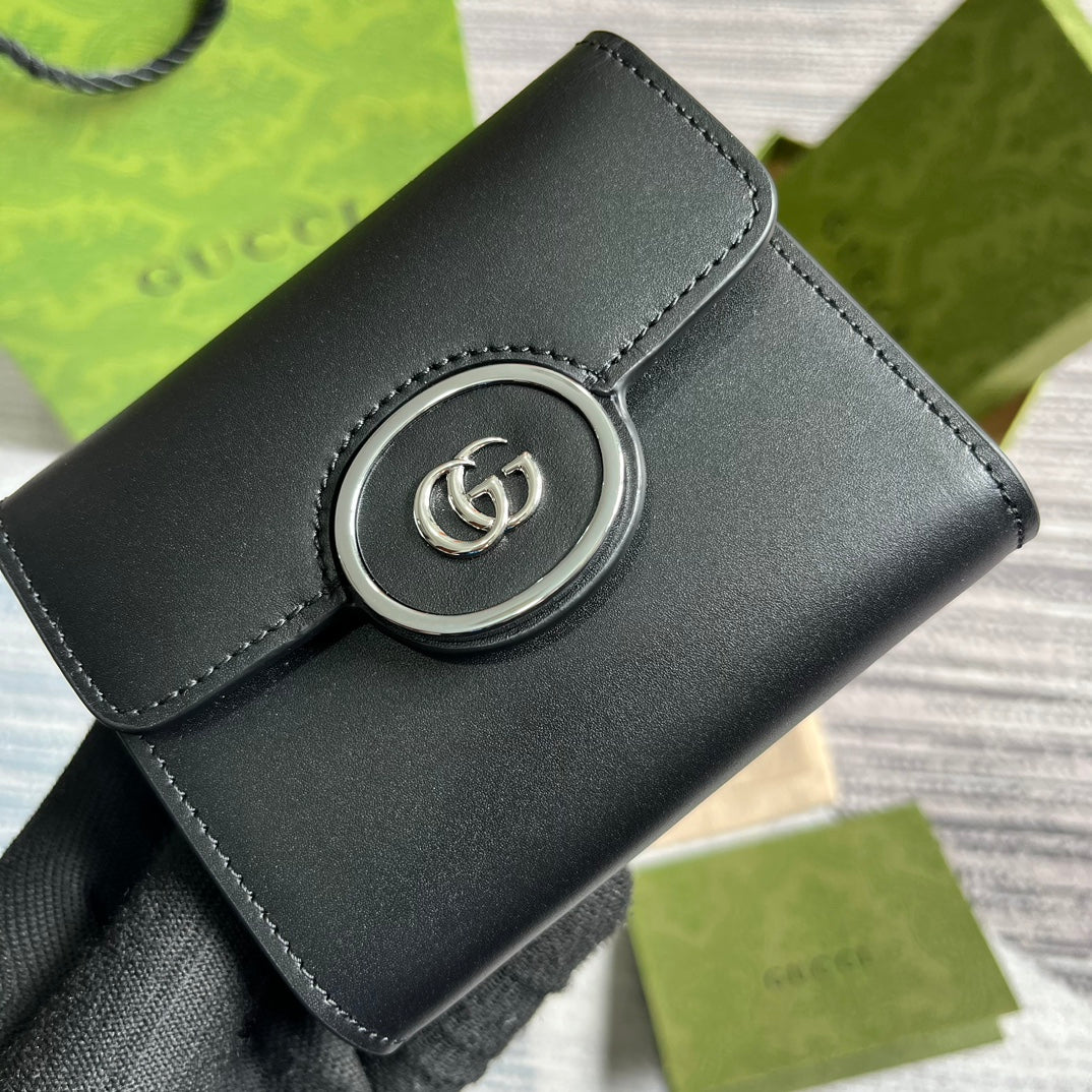 MINI PORTEFEUILLE 11 EN CUIR DE VEAU NOIR
