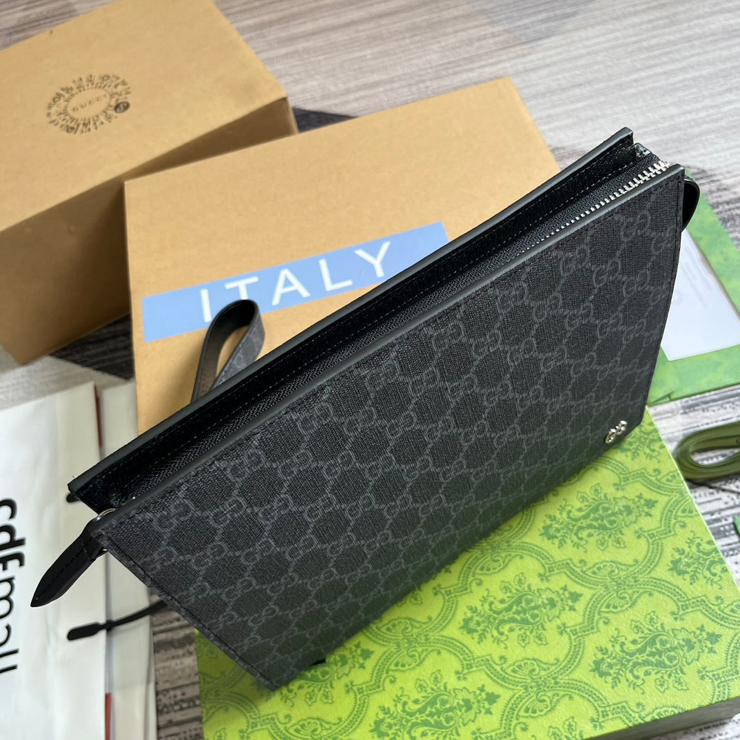 Pochette Neo Vintage 26 GG Supreme en toile noire