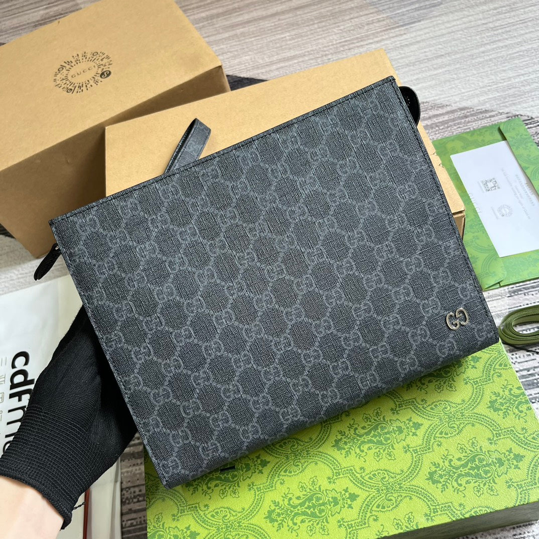 Pochette Neo Vintage 26 GG Supreme en toile noire