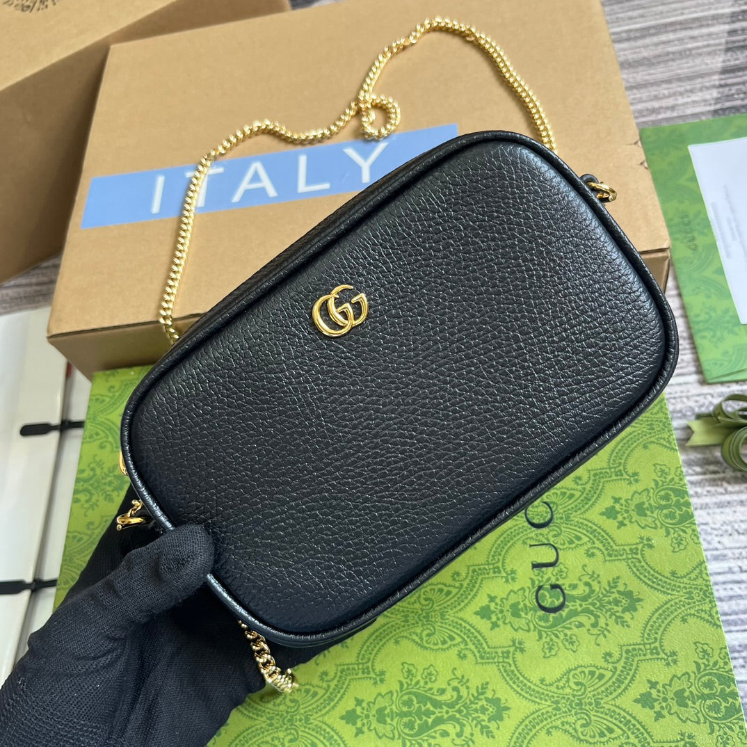 SAC GG MARMONT MINI 18 EN CUIR DE VEAU NOIR