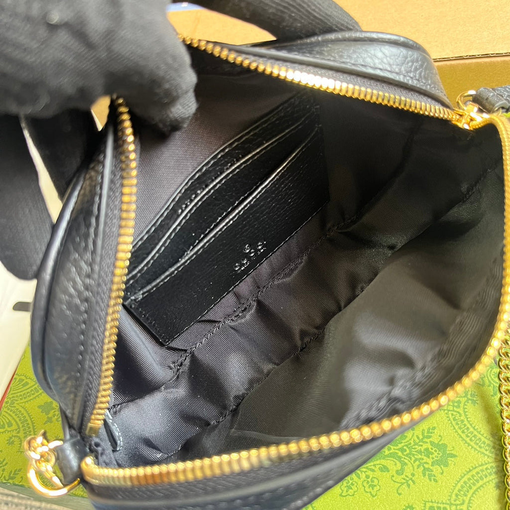 SAC GG MARMONT MINI 18 EN CUIR DE VEAU NOIR