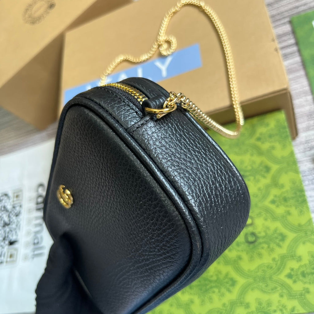 SAC GG MARMONT MINI 18 EN CUIR DE VEAU NOIR
