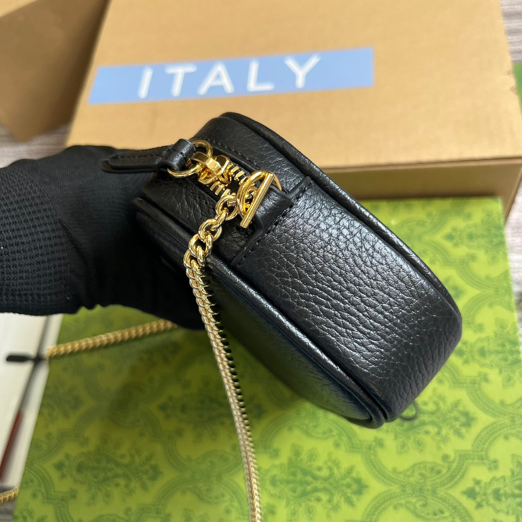 SAC GG MARMONT MINI 18 EN CUIR DE VEAU NOIR