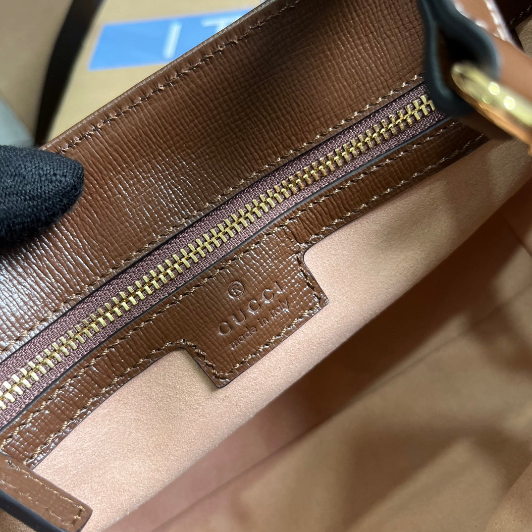JACKIE 1961 PETIT SAC CABAS 24 TOILE BEIGE ET ÉBÈNE