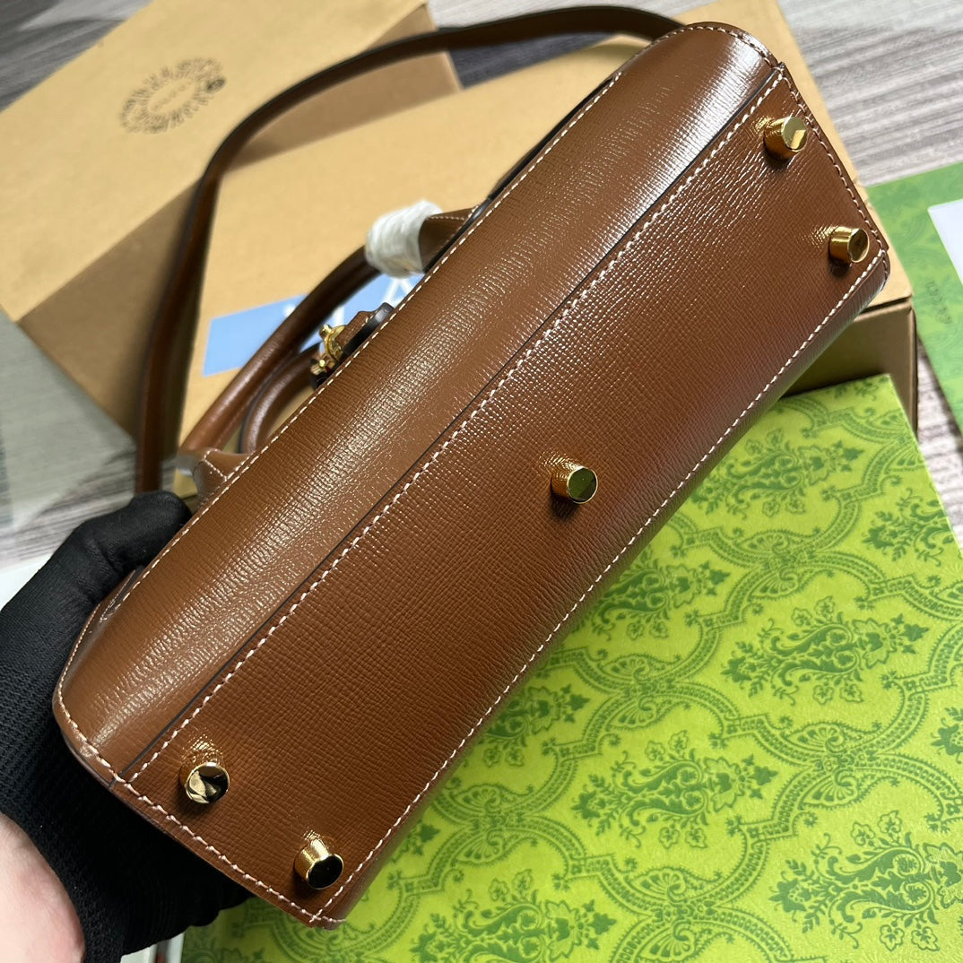 JACKIE 1961 PETIT SAC CABAS 24 TOILE BEIGE ET ÉBÈNE