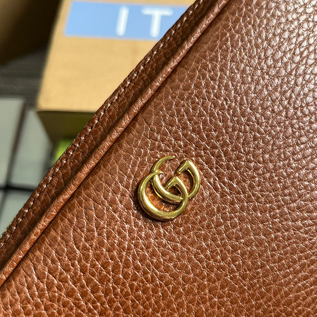 SAC GG MARMONT MINI 18 EN CUIR DE VEAU MARRON CANNELLE