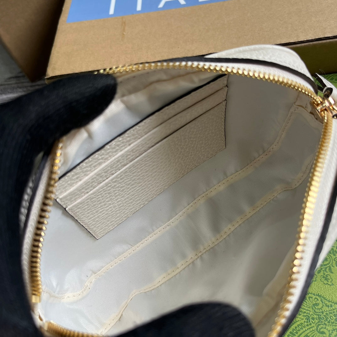 SAC GG MARMONT MINI 18 EN CUIR DE VEAU BLANC