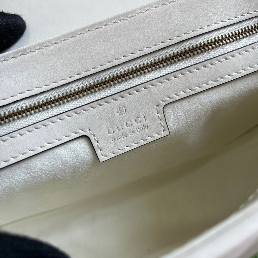 SAC GG MARMONT MOYEN 26 EN CUIR D'AGNEAU BLANC