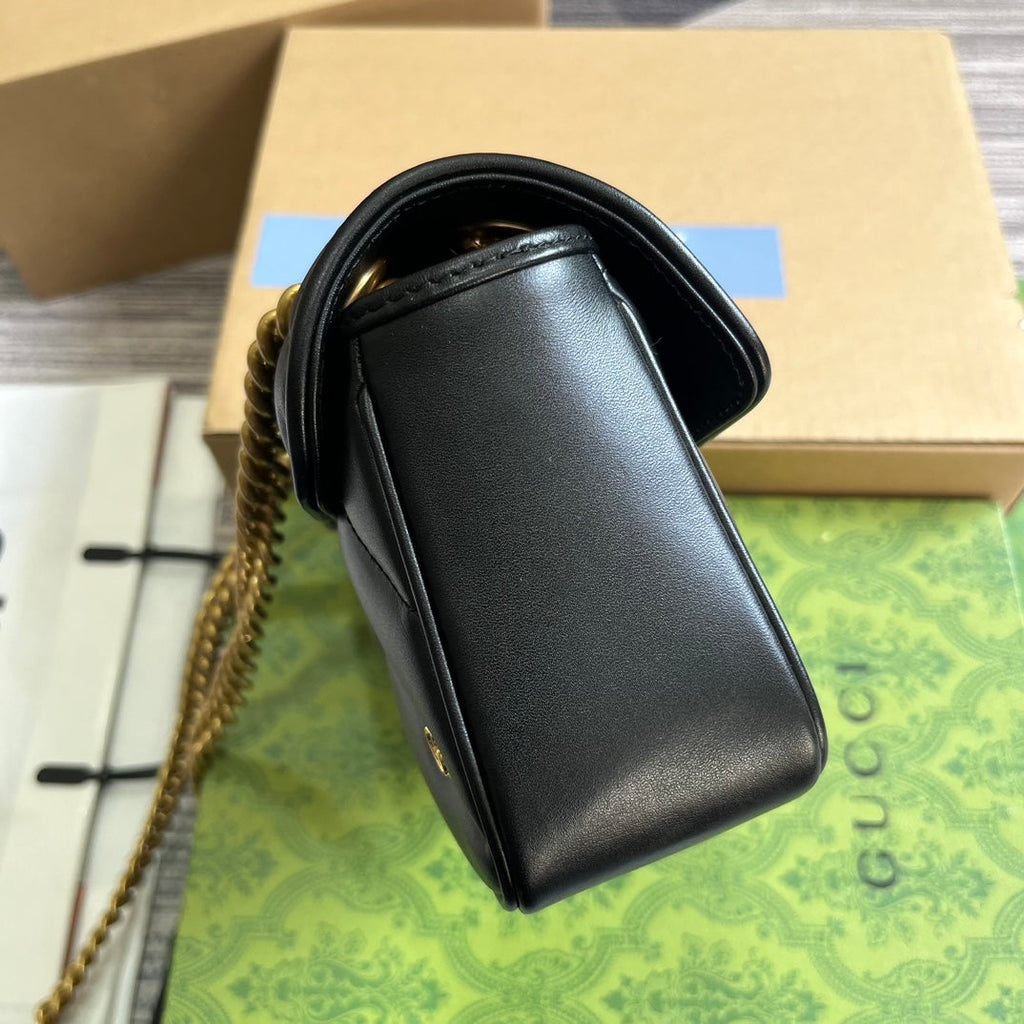 SAC GG MARMONT PETIT 22 EN CUIR D'AGNEAU NOIR