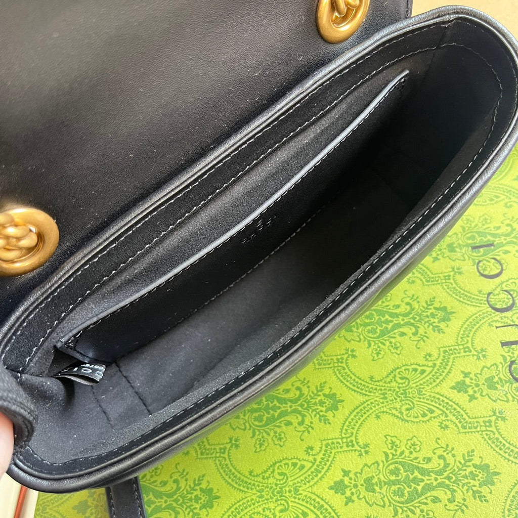 SAC GG MARMONT PETIT 22 EN CUIR D'AGNEAU NOIR