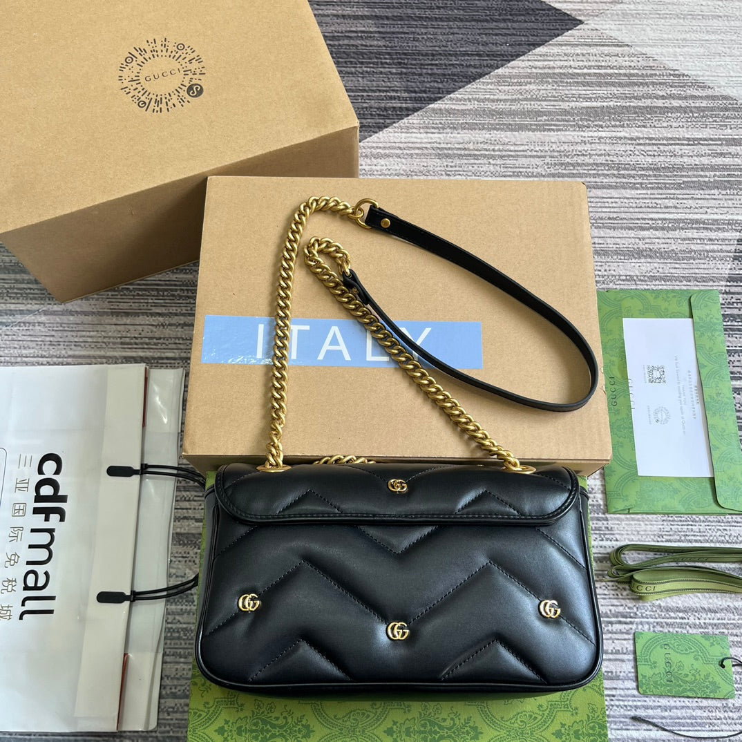 SAC GG MARMONT MOYEN 26 EN CUIR D'AGNEAU NOIR