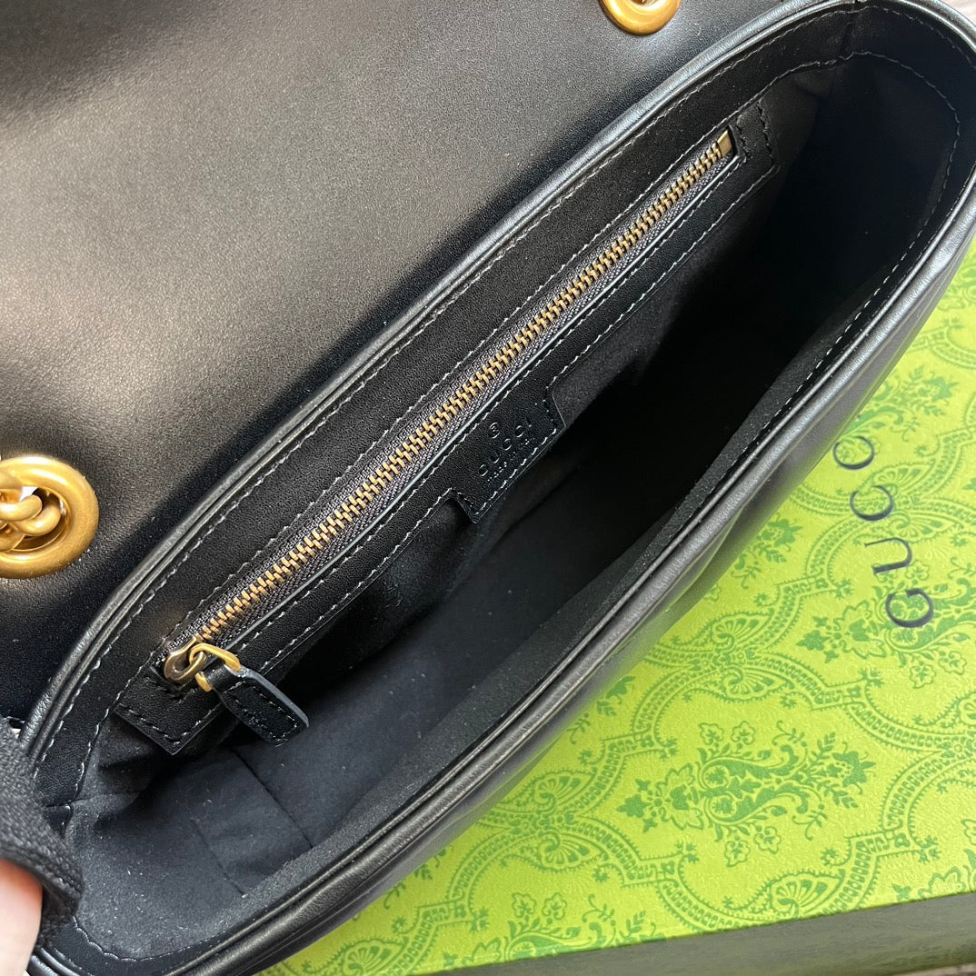 SAC GG MARMONT MOYEN 26 EN CUIR D'AGNEAU NOIR