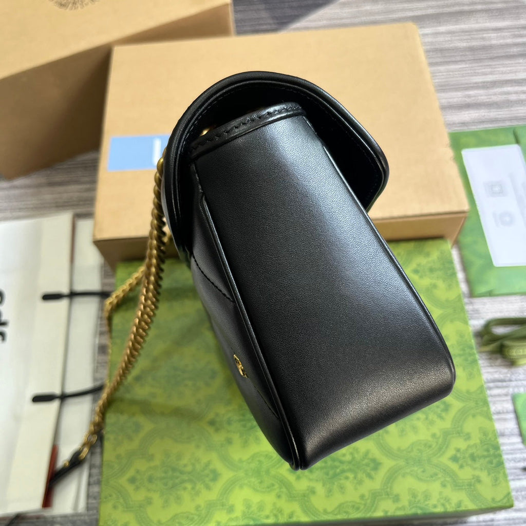 SAC GG MARMONT MOYEN 26 EN CUIR D'AGNEAU NOIR