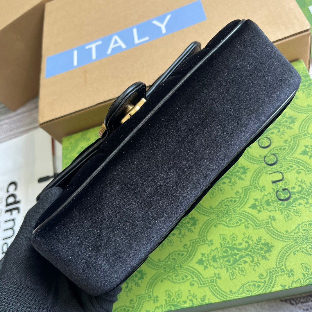 SAC GG MARMONT MINI 22 EN VELOURS NOIR