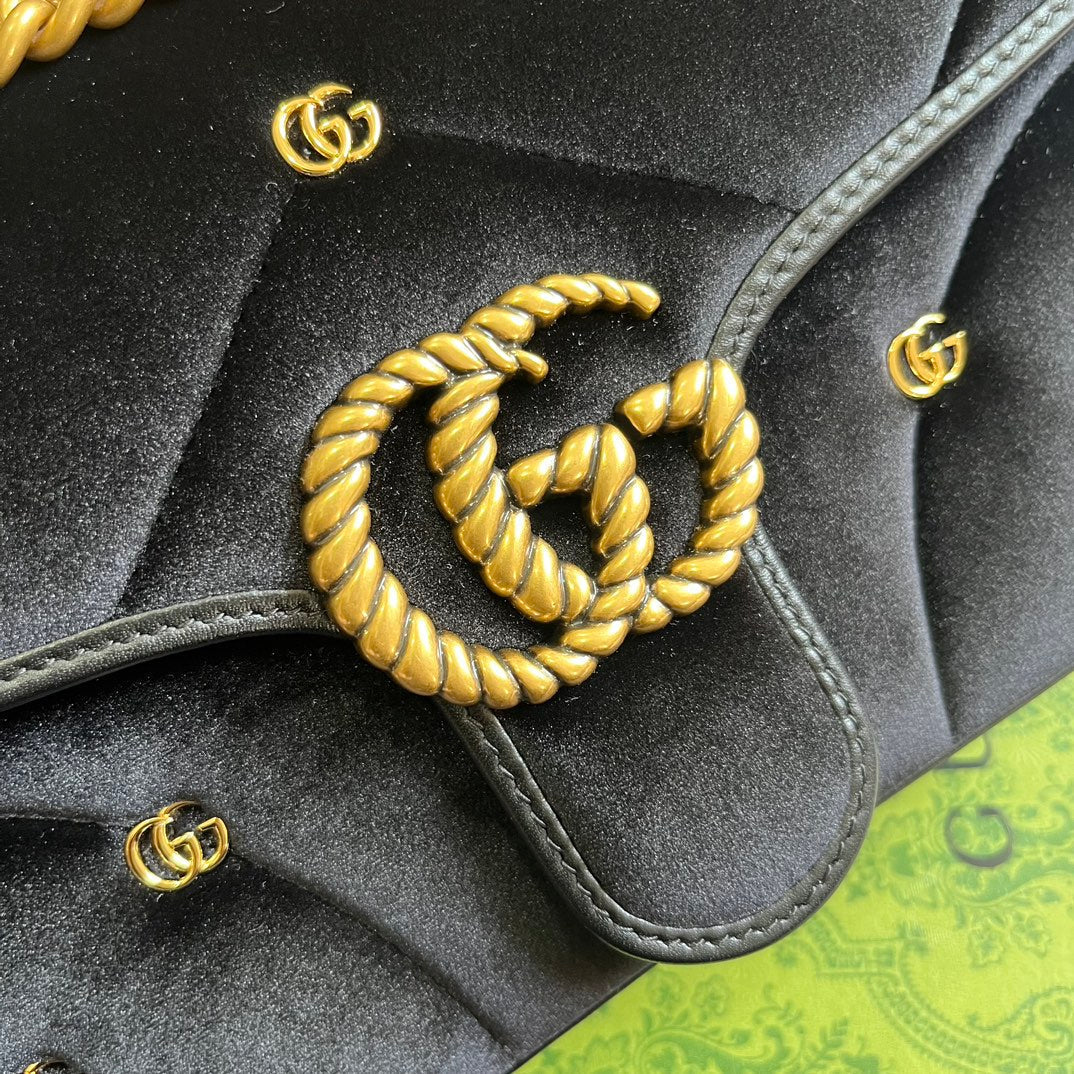 SAC GG MARMONT MOYEN 26 EN VELOURS NOIR