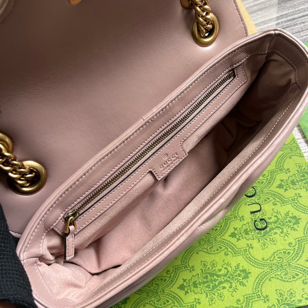SAC GG MARMONT MOYEN 26 EN CUIR D'AGNEAU ROSE VIF