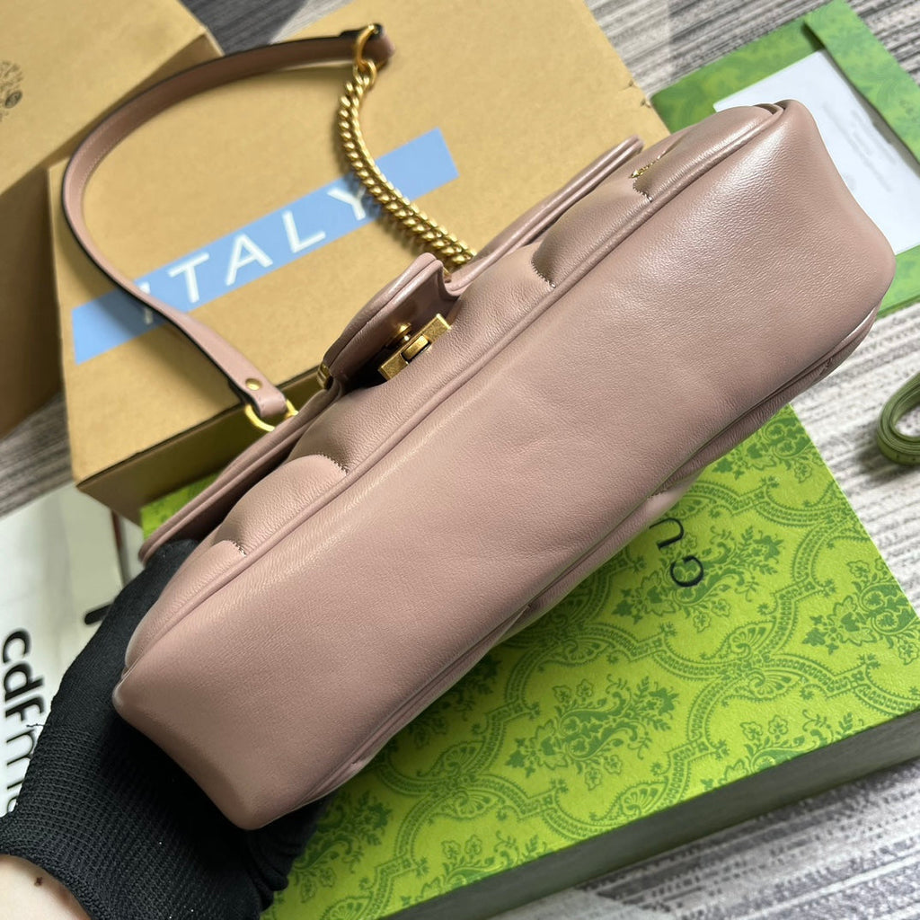 SAC GG MARMONT MOYEN 26 EN CUIR D'AGNEAU ROSE VIF