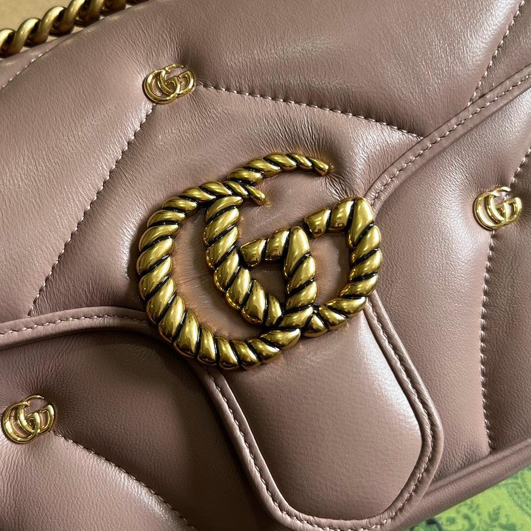 SAC GG MARMONT MOYEN 26 EN CUIR D'AGNEAU ROSE VIF